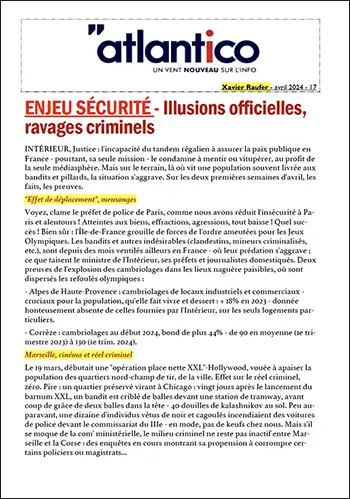 ENJEU SÉCURITÉ – Illusions officielles, ravages criminels