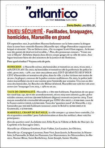 ENJEU SÉCURITÉ – Fusillades, braquages, homicides, Marseille en grand