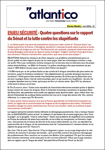 ENJEU SÉCURITÉ – Quatre questions sur le rapport du Sénat et la lutte contre les stupéfiants