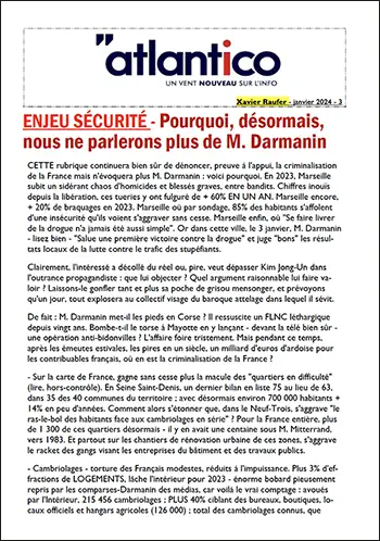 ENJEU SÉCURITÉ – Pourquoi, désormais, nous ne parlerons plus de M. Darmanin