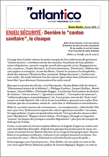 ENJEU SÉCURITÉ – Derrière le « cordon sanitaire », le cloaque