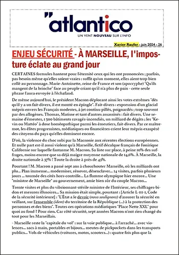 ENJEU SÉCURITÉ – À MARSEILLE, l’imposture éclate au grand jour