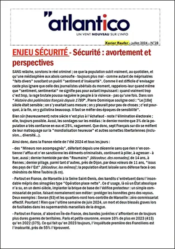 ENJEU SÉCURITÉ – Sécurité : avortement et perspectives