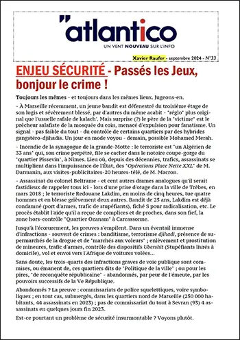 ENJEU SÉCURITÉ – Passés les Jeux, bonjour le crime !